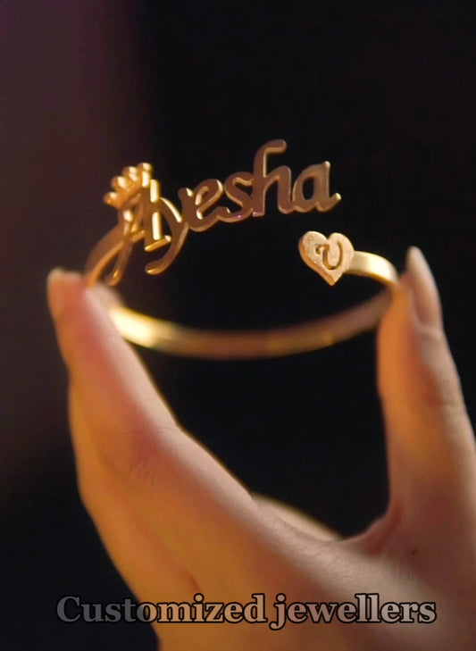 Customized Name Bangle 24k Gold Plated