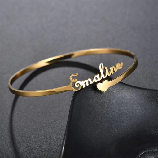 Customized Name Bangle 24k Gold Plated
