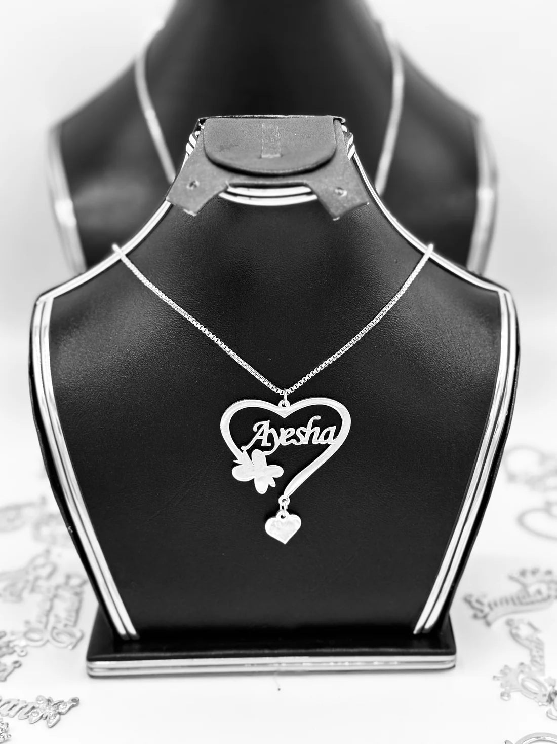 Beautiful Customize Name Heart Necklace 24k Gold Plated